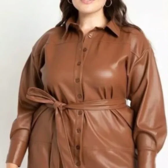 Leather Shirt Dress Eloquii Faux Leather Dress ELOQUII Faux Leather Midi  Dress Nordstrom